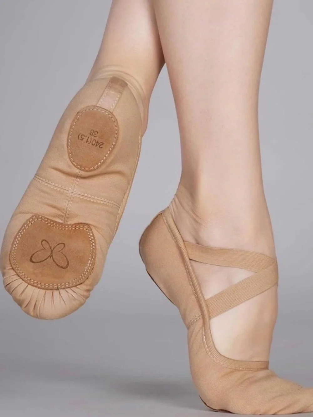 💞 New Toddler & Little Girls Size 10 Split Sole Beige Ballet Shoes Dance Slipper